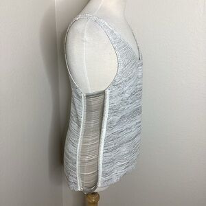 Oc Knit Sleeveless Top Chains Down Sides white Silver Med